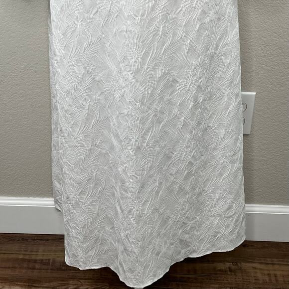 ASOS Jacquard White Tie Front Lace Up Back V-Neck Long Sleeve Midi Dress 4 NWT - Picture 15 of 16